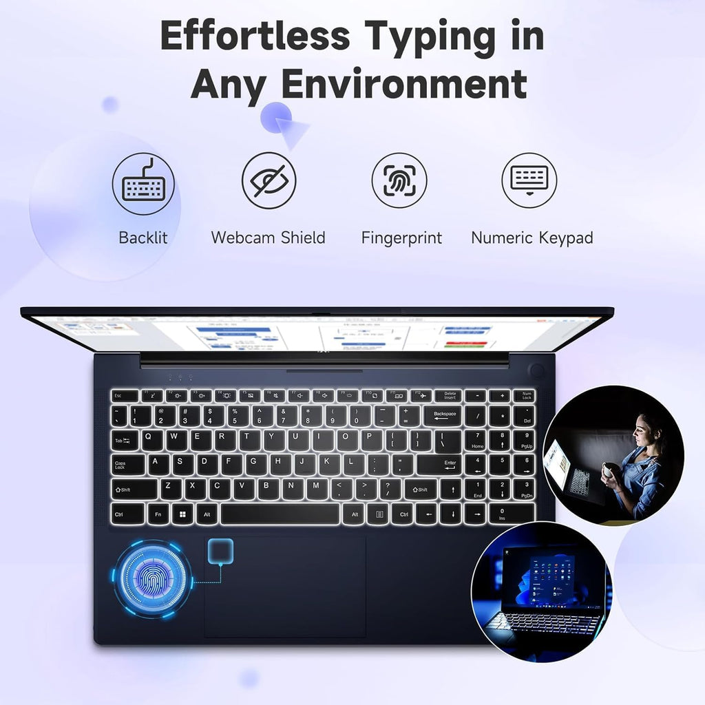 NIMO 15.6' IPS FHD-Laptop, Intel Core I3 8GB RAM 256GB SSD (Beats i5-1135G7, Up to 4.4GHz) Student Computer with 65W Type C Backlit Keyboard Fingerprint, for Home and Business