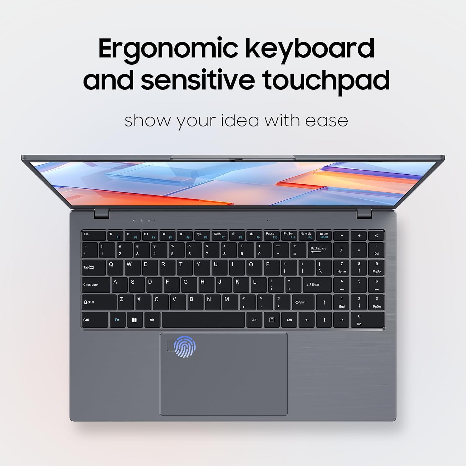 Laptop Computer, 1TB SSD, 12GB RAM Laptops, Quad Core N95 Processor, 15.6' FHD IPS Display, Laptop Support Fingerprint, WiFi 5, BT 5.0, USB-C, HDMI, Black