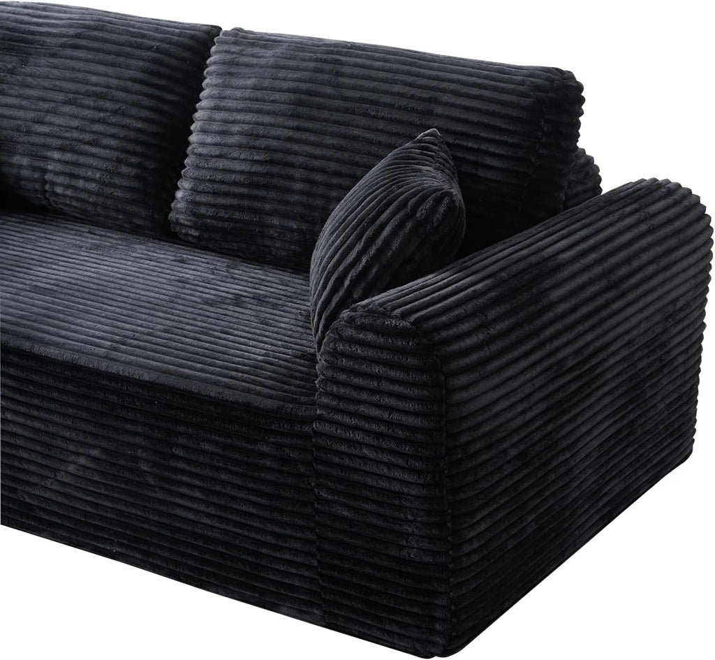 Modern 3 Seater Cloud Loveseat Sofa Couch in a Box - 86.6'' High-Density Foam Boneless Love Seat Sofa with Deep Seating and Wider Rolled Armrest for Living Room | Breathable material, Anti-slip