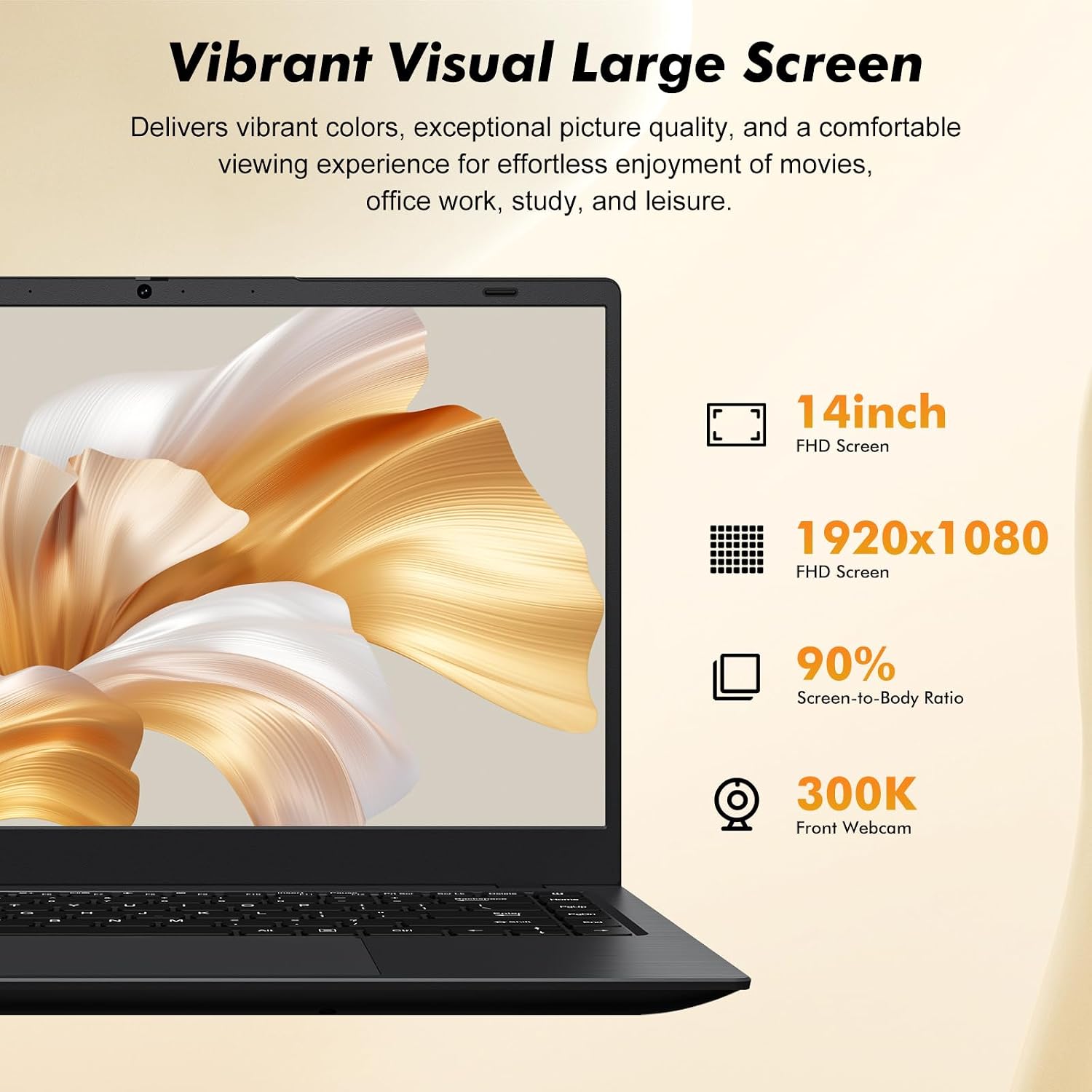 Laptop Computer, Laptop with Gold 6500Y (Beat N5095, Up to 3.4GHz), 32GB RAM 512GB SSD, 1080P FHD IPS Display, Bluetooth, WiFi, HDMI, Type-C, 38WH Battery, Lightweight Laptops