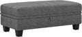Belffin Fabric Large Ottoman with Storage for Modular Sectional Couch. Light Grey.