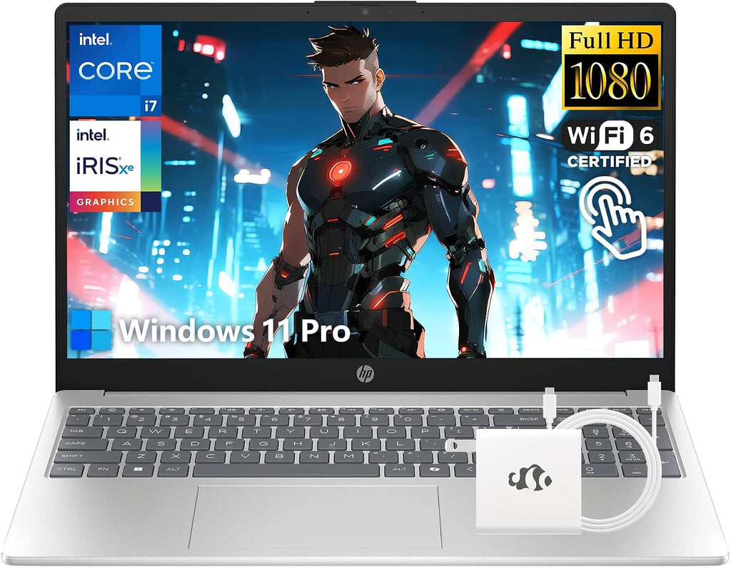 HP i7 Touchscreen Laptop, 10-Cores Intel Core i7-1355U(Up to 5GHz, Beat Core 7 160U), 32GB RAM 1TB SSD 15.6' FHD Intel Iris Xe Graphics, Win 11 Pro Wifi6 w/GM Accessory Computer for Business Gaming