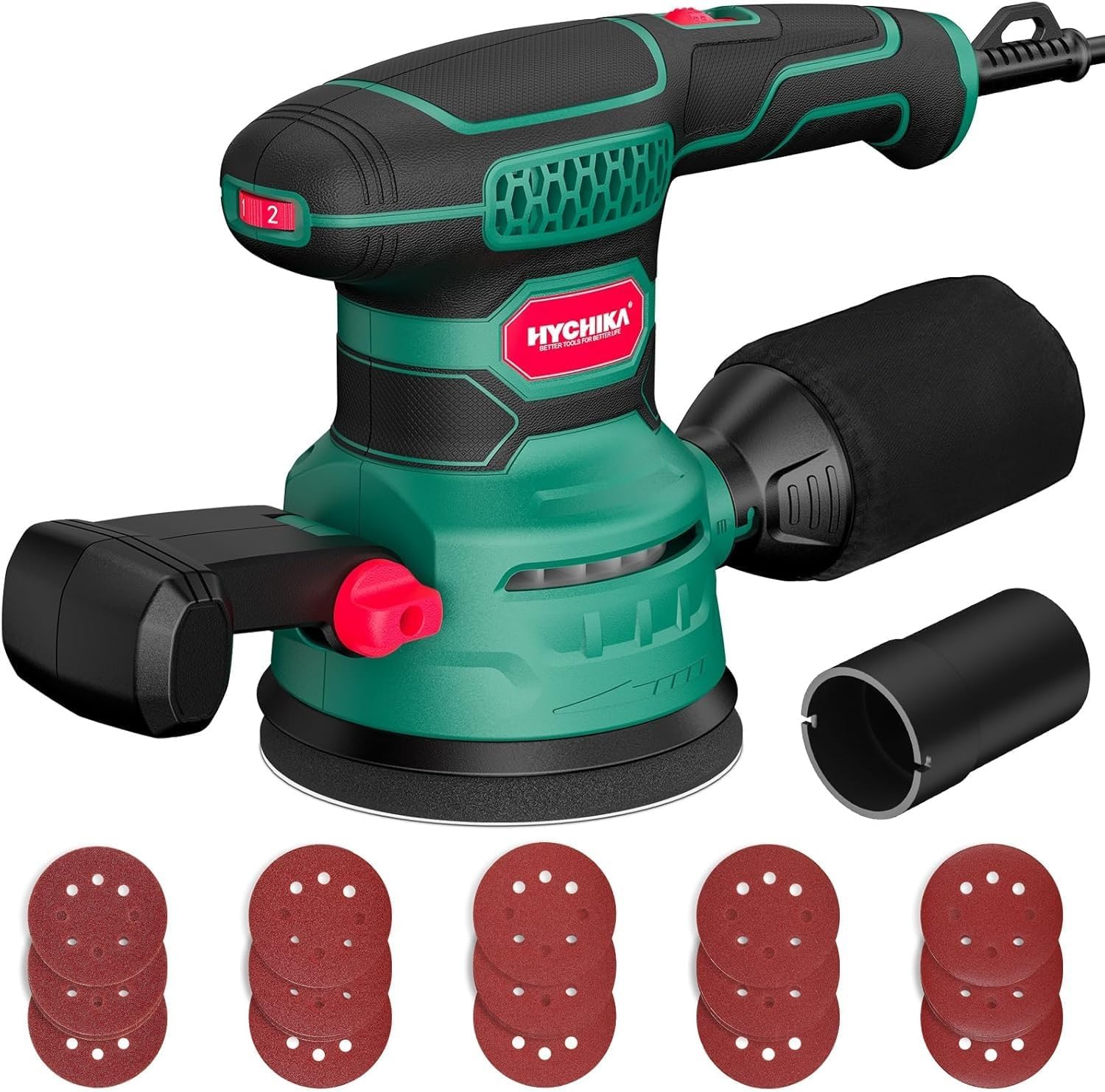 HYCHIKA Heat Gun,Orbital Sander 3.8Amp 450W,6.2A Mini Circular Saw,Reciprocating Saw,180W Rotary Tool,Paint Sprayer,50W LED Work Light,7-Tool Power Tool Combo Kit