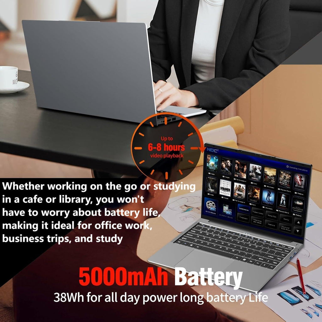 KUMNOSAL 2026 Laptop,15.3 Inch Laptop with i5-8210Y(Up to 3.6GHz), 24GB RAM 512GB SSD,FHD IPS 1200p,180°Open Portable Laptop, WiFi 5, UHD Graphics, Laptops for Business Student Light Gaming