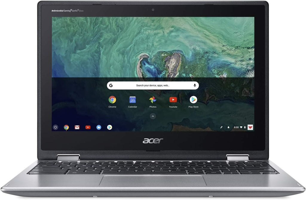 acer Chromebook Spin 11 Convertible Laptop, Intel Celeron N3350, 11.6' HD Touch Display, 4GB DDR4, 32GB eMMC, 802.11ac WiFi, Wacom EMR Pen, Sleeve, CP311-1HN-C2DV, Silver