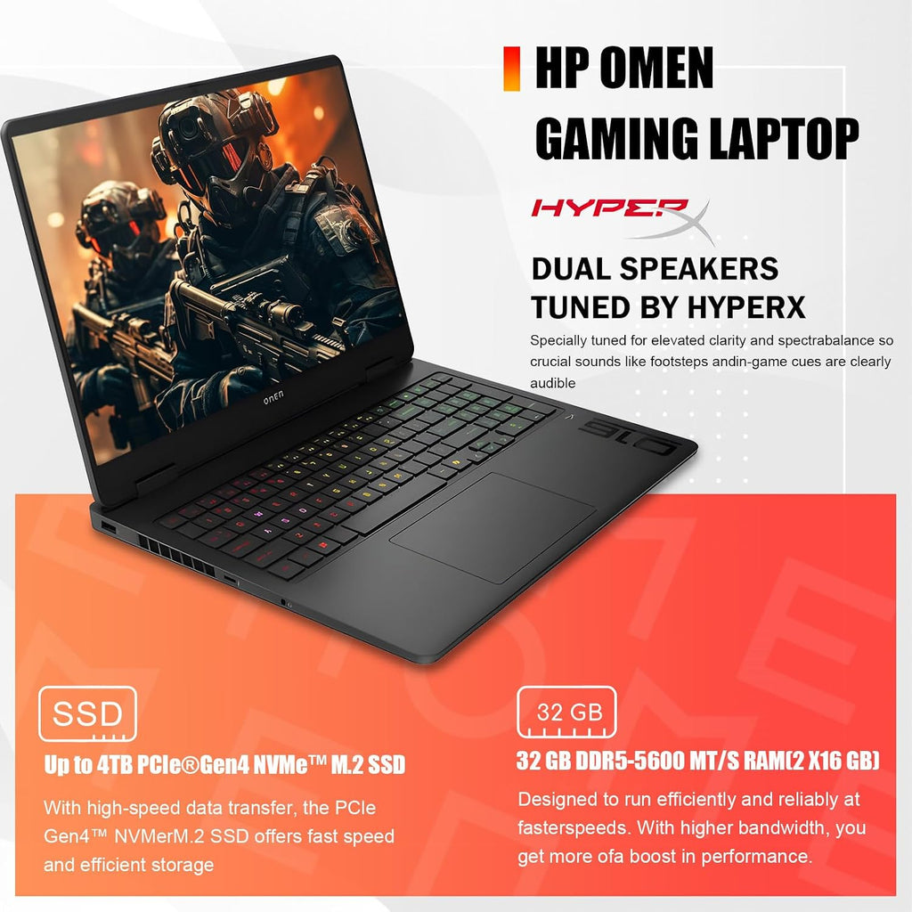 HP OMEN 16 Gaming Laptop, Intel Core Ultra 9 285H(>i9-14900), GeForce RTX 5070, 16' 144Hz IPS Copilot AI PC, 32GB DDR5 RAM, 1TB SSD, Backlit Keyboard, Windows 11 Pro Laptop Computer