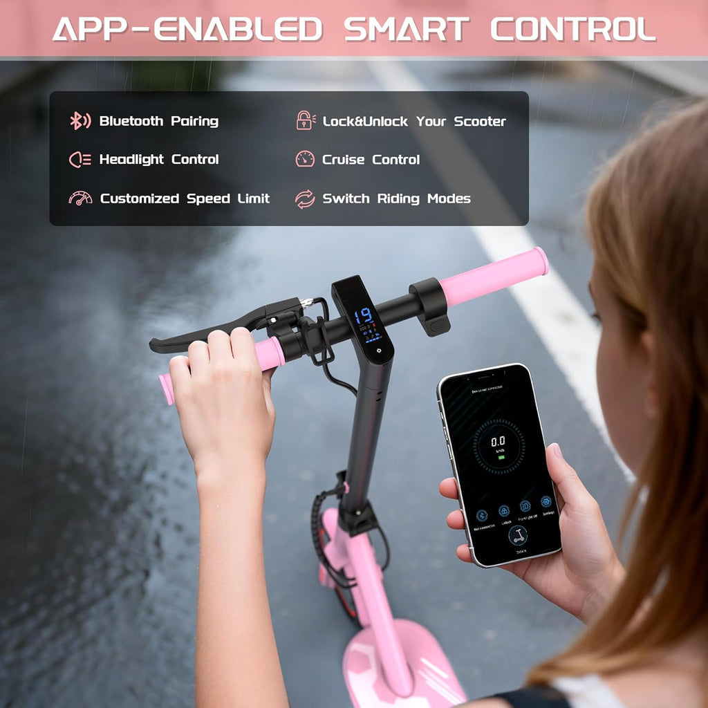 MAXSHOT Electric Scooter Adults & Big Kids, Top Speed 9/16/19MPH, 10/12/16/19Miles Range, 6.5'/8.5' Tires Folding Escooter, APP Control
