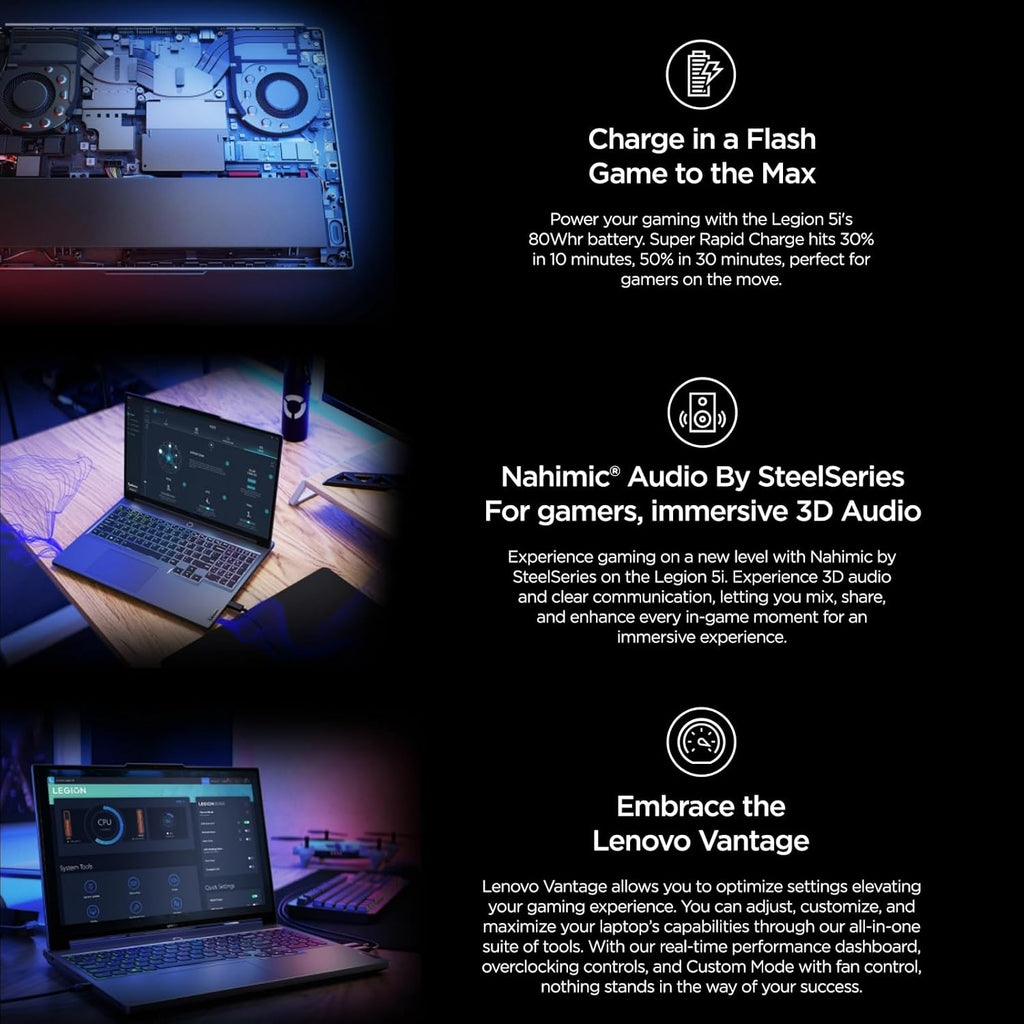 Lenovo Legion 5i Gaming Laptop, NVIDIA RTX 4060, Intel 24-Core i9-14900HX(Up to 5.8 GHz), 16' IPS WQXGA 165Hz, 64 GB DDR5, 4 TB SSD, Bluetooth 5.2, Wi-Fi 6E, Windows 11 Pro