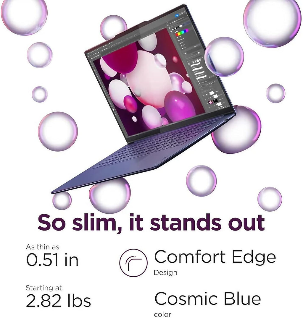 Lenovo Yoga Slim 7X AI PC Laptop | 14.5' 3K 90Hz OLED Touch | Snapdragon X Elite (Up to 45 NPU Tops) | 16GB DDR5 1TB SSD | for Professional Work Backlit Wi-Fi 7 Win11 w/DLCA Accessory