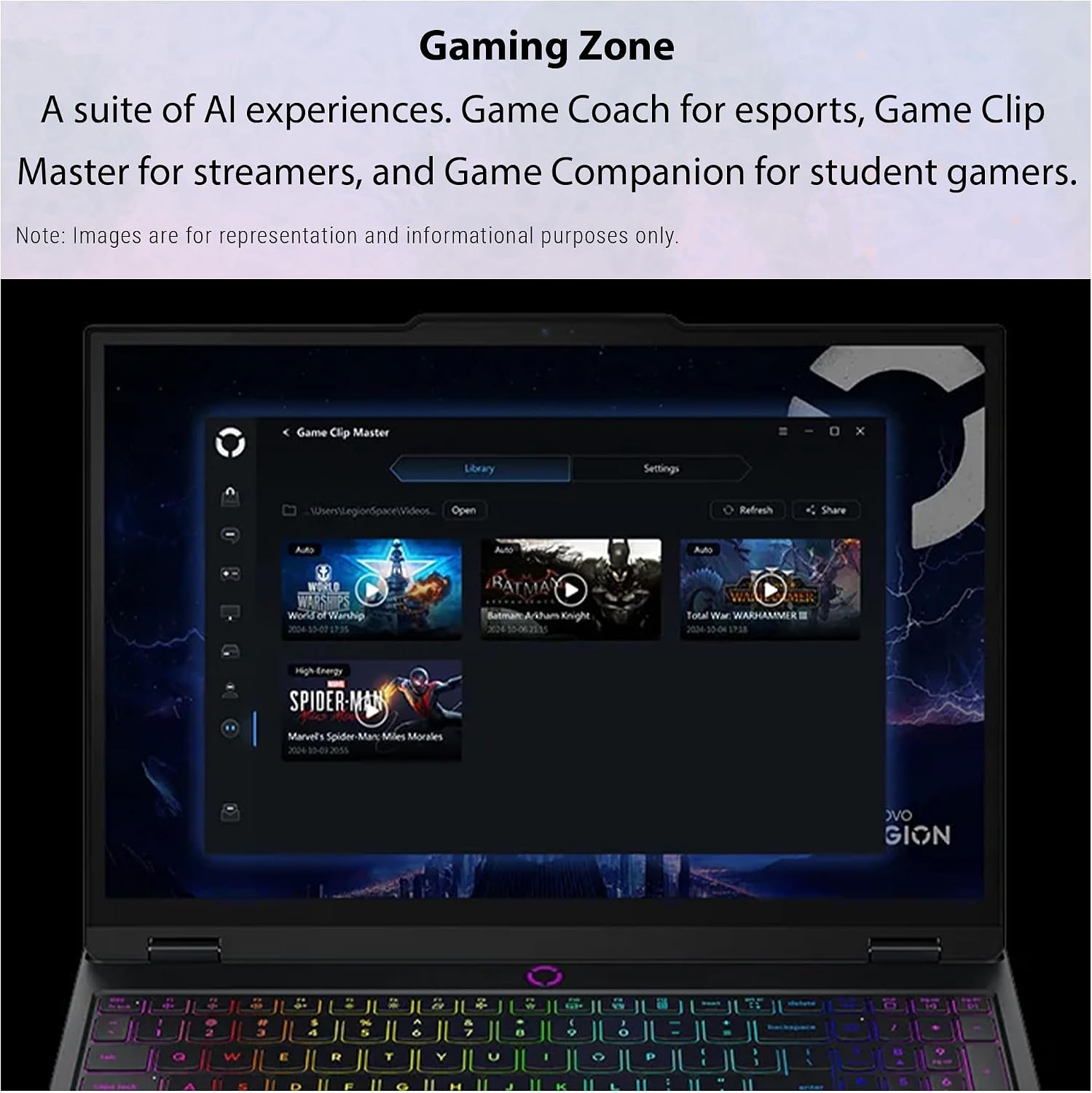 Lenovo Legion 5 Gen 10 Gaming Laptop, AMD Ryzen 7-260, 32 GB DDR5 RAM, 1 TB PCIe SSD, 15.1' WQXGA (2560x1600) Display, Nvidia G-Force RTX 5060, 24-Zone RGB Backlit Keyboard, W11 Home, Eclipse Black