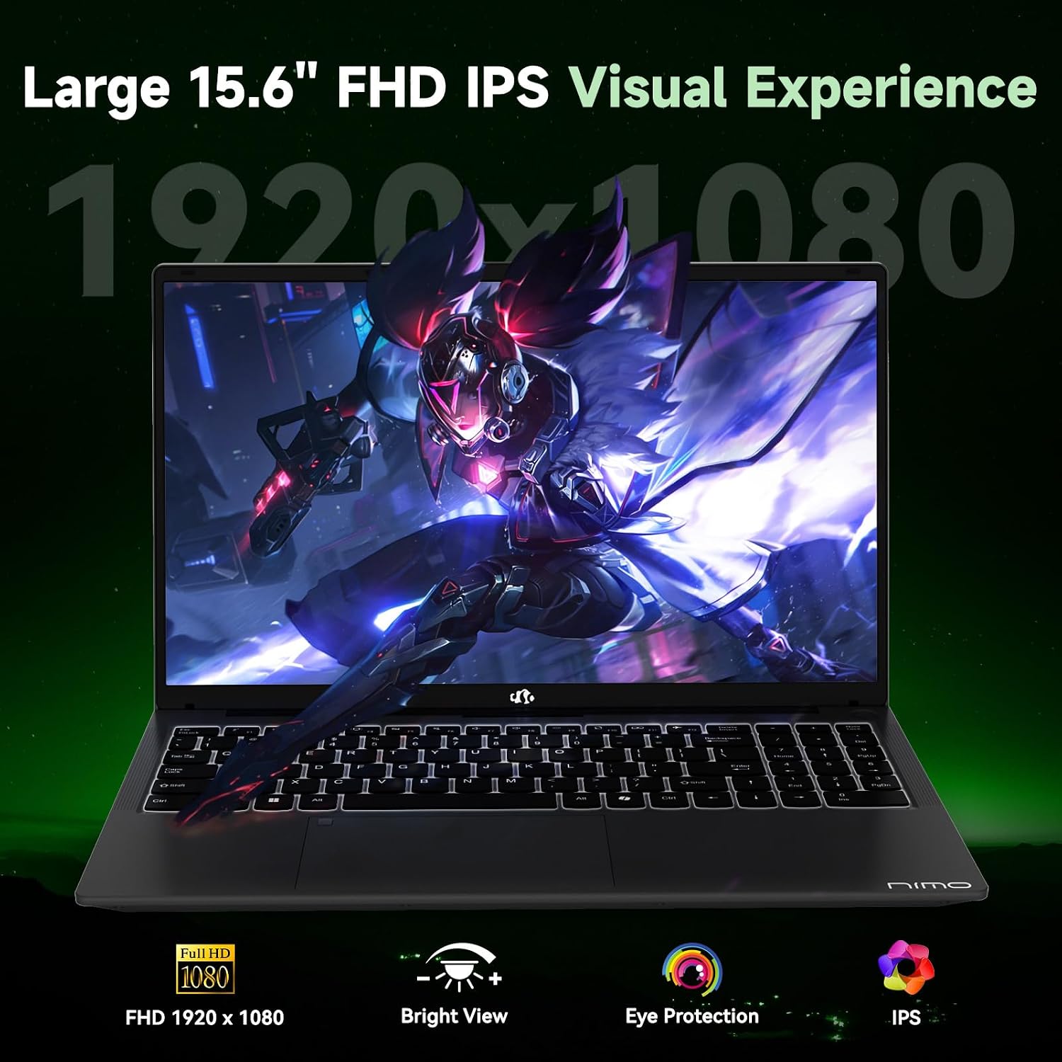 NIMO 15.6' FHD IPS Gaming Laptop, AMD Ryzen 7 7735HS 16GB DDR5 RAM 512GB SSD (8C/16T, Beat i7-12650H) Radeon 680M Graphics, Backlit Keyboard, Fingerprint, 100W PD Computer for Business & Student