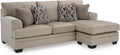 Signature Design by Ashley Stonemeade Casual Right-Arm Facing Sofa Chaise with 4 Toss Pillows, Light Brown