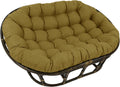 Blazing Needles Solid Outdoor Spun Polyester Double Papasan Cushion, 65' x 48', Wheat