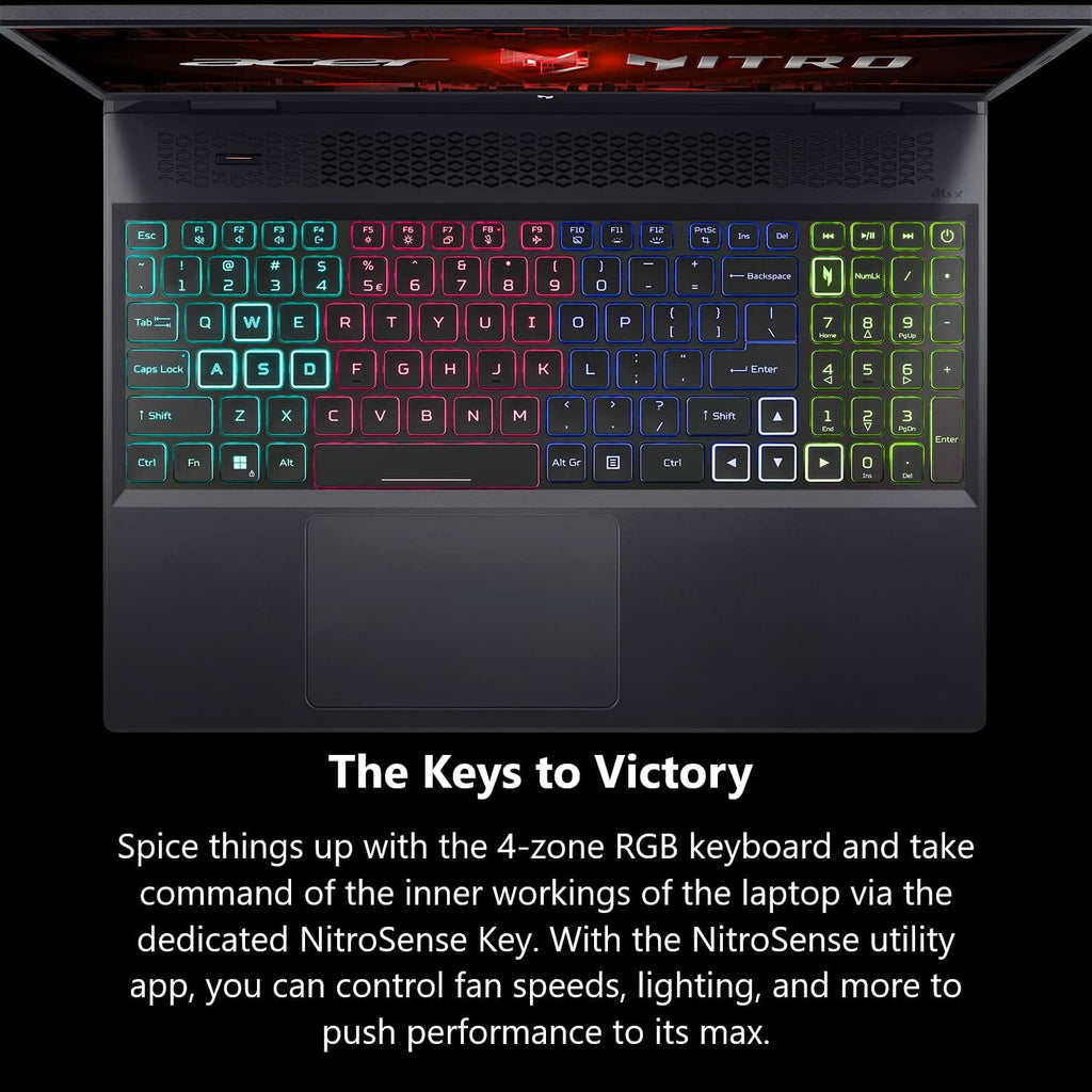 Acer Nitro 16 Gaming Laptop | AMD Ryzen 9 7940HS Octa-Core CPU | NVIDIA GeForce RTX 4070 Laptop GPU | 16' WQXGA 165Hz IPS Display | 16GB DDR5 | 1TB Gen 4 SSD | Wi-Fi 6E | RGB Backlit KB | AN16-41-R5KC