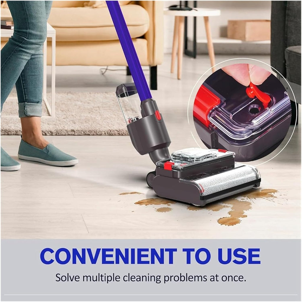 Electric Wet Dry Mopping Head ，Compatible for Dyson ，V15 V8 V7 V10 V11 Vacuum Cleaner Automatic Cleaning Roller Brush for Hard Floors