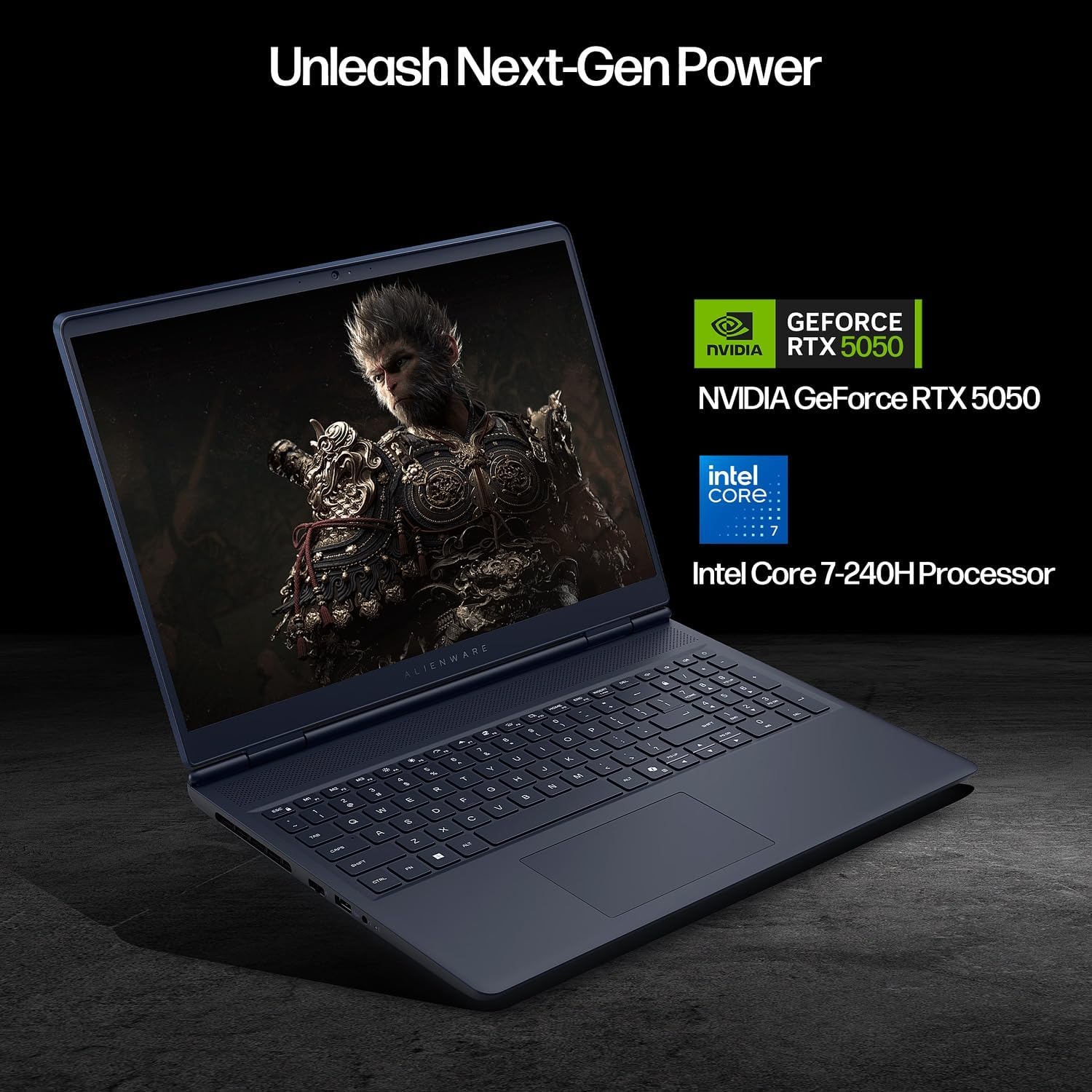 Dell Alienware 16 Aurora AC16250 Gaming Laptop, Intel Core 7 240H, NVIDIA GeForce RTX 5050, 16' WQXGA 120Hz IPS, 64GB RAM, 2TB SSD, WiFi 7, w/Cooling Pad HDMI Cable, Windows 11 Pro