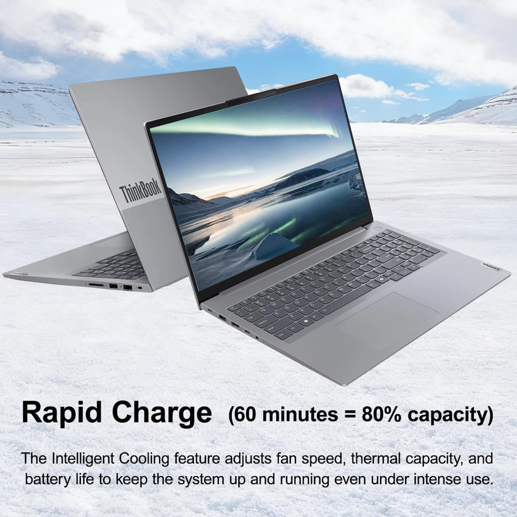 Lenovo ThinkBook 16 Gen 7 Business Laptop (16' FHD+ Anti-Glare, AMD Ryzen 5 7533HS (> i7-1255U), 32GB DDR5 RAM, 1TB SSD), Fingerprint Reader, Webcam, Ethernet, Wi-Fi 6, Win 11 Pro w/ Copilot, Grey