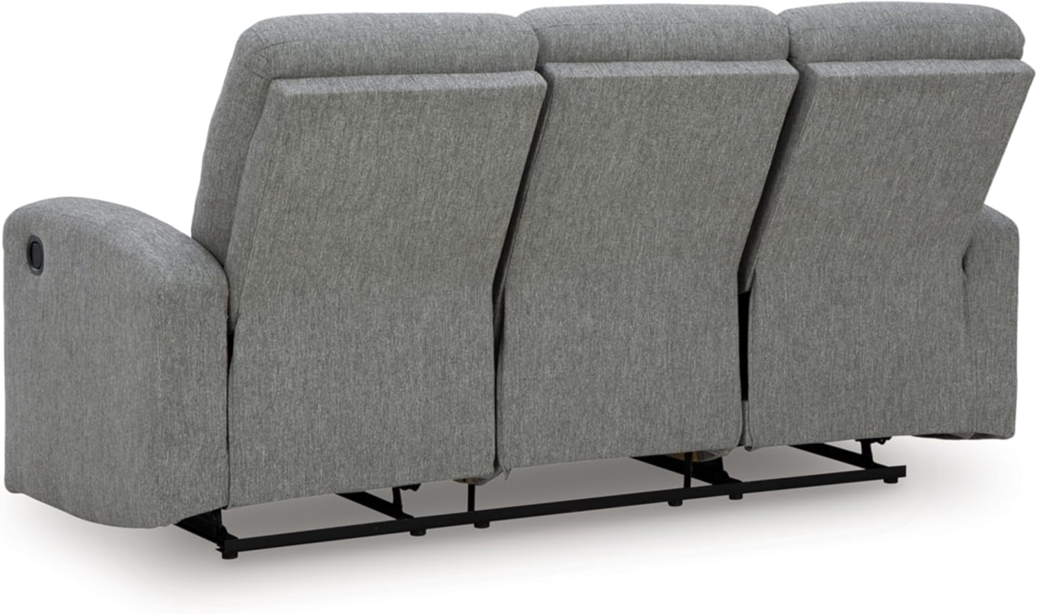 Signature Design by Ashley Carrigan Lane Classic Manual Pull Tab Dual Sided Reclining Sofa with Position Lock, Gray