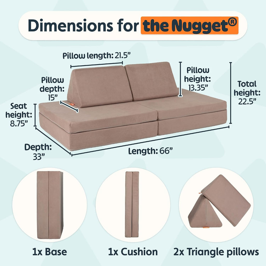 Nugget - The Original Play Couch for Kids - Modular Foam Children's Sofa for Playroom, Imagination, & Creative Open Ended Play - Washable & Convertible Playroom Furniture, Cottontail
