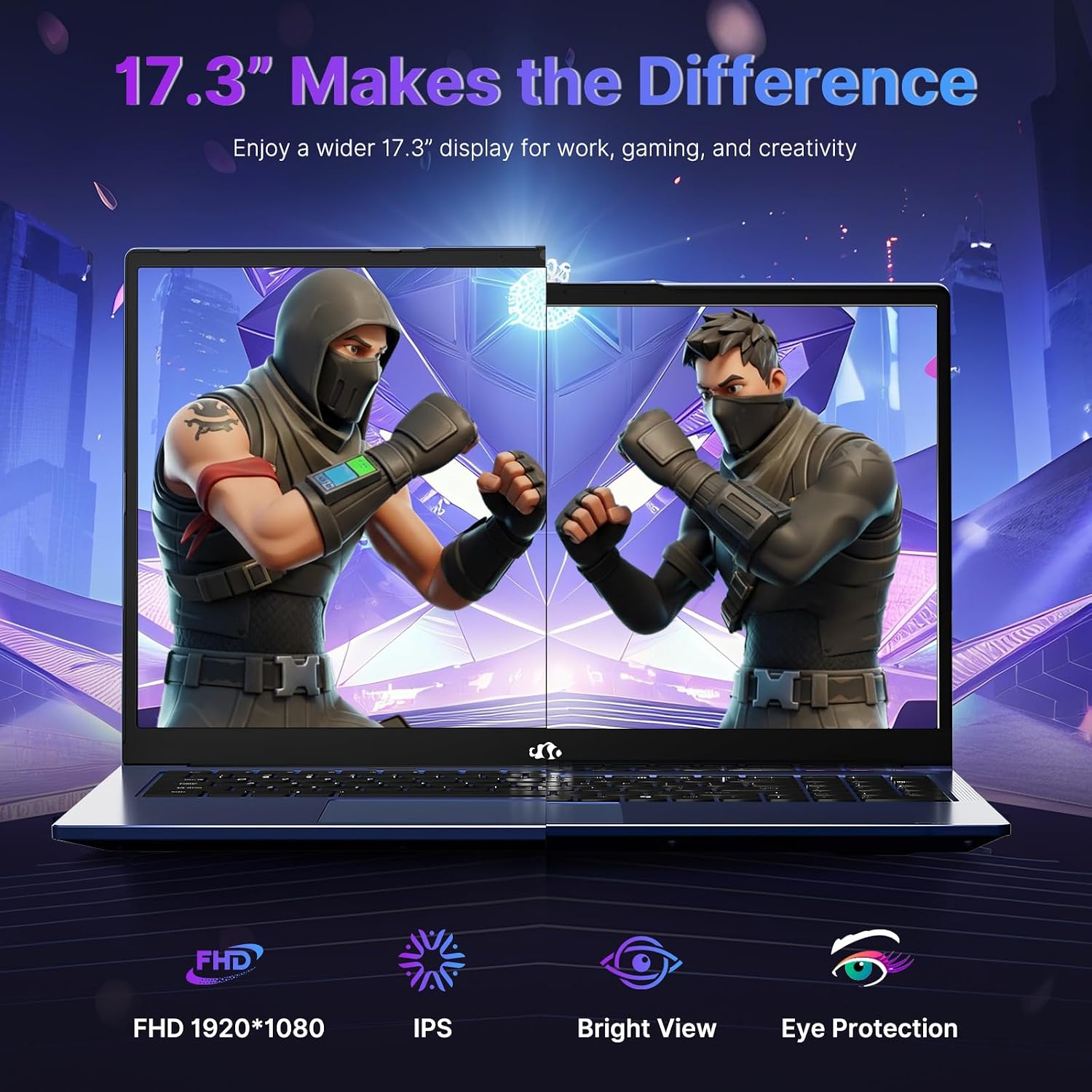NIMO Gaming-Laptop, 17.3' IPS FHD 1080P Display, AMD Ryzen 9 8945HS 16GB DDR5 RAM 1TB SSD (Beat i9-13900H Up to 5.2GHz) Radeon 780M GPU, AI PC, 100W Type-C Backlit Keyboard Fingerprint Win 11
