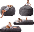 MAXYOYO Giant Bean Bag Chair Bed for Adults, Includes Two Beds, Convertible Beanbag Folds from Lazy Chair to Floor Mattress Bed, Big Sofa Bed, High-Density Foam Filling, Machine Washable