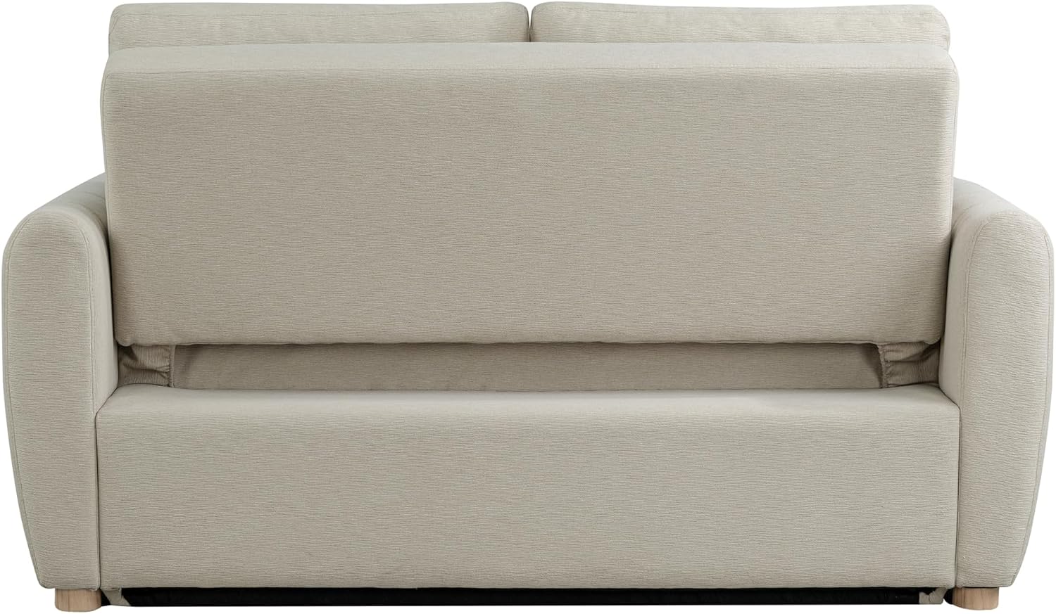 Serta Galway 66.5' Convertible Sleeper Loveseat, Full Size, Dreamcoil Comfort, FingerGuard Pinch Point Protection, Soft Woven Fabric, Beige