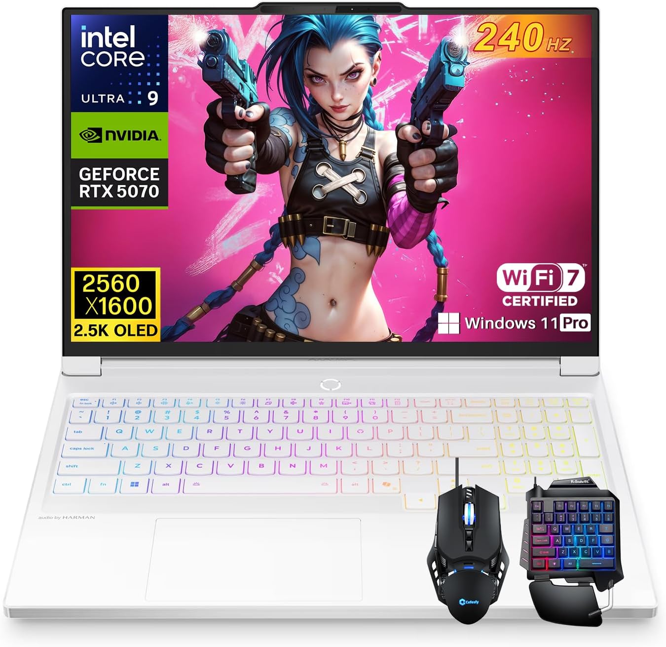 Lenovo Legion 7i Gaming Laptop, Intel Core Ultra 9 275HX (Up to 5.4GHz), 16' 2.5K 2560x1600 240Hz/1ms OLED, 64GB DDR5 5600MT/s, 1TB SSD, NVIDIA RTX 5070 8GB DDR7, Windows 11 Pro, Wi-Fi 7, Accessories