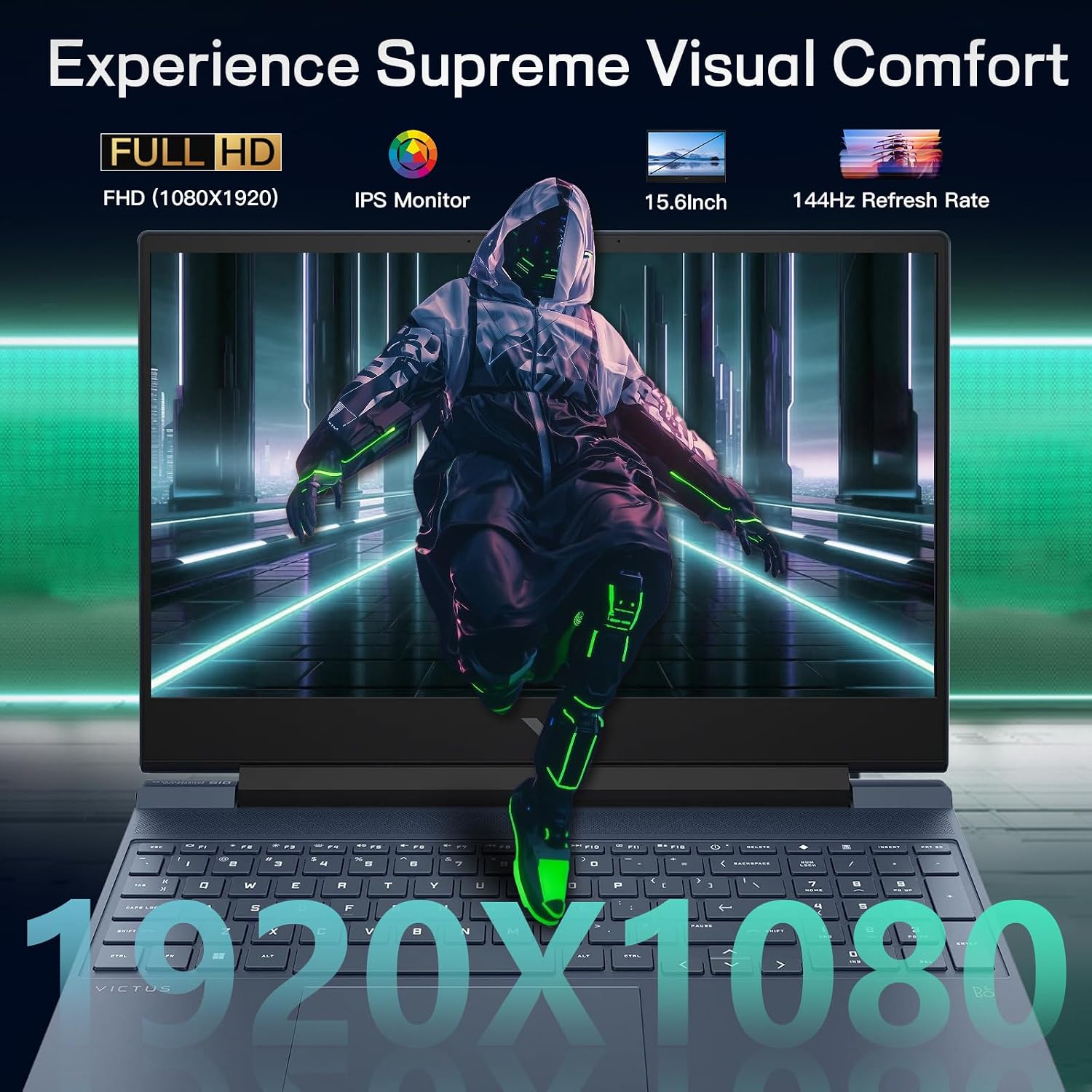 HP Victus 15 Gaming Laptop,Intel Core i7-13620H(10C/16T), NVIDIA GeForce RTX 4060,15.6'FHD Display Laptop Computer,32GB RAM 2TB NVMe SSD with Webcam,Backlit KB,Type_C,Wi-Fi 6,Windows 11 Pro