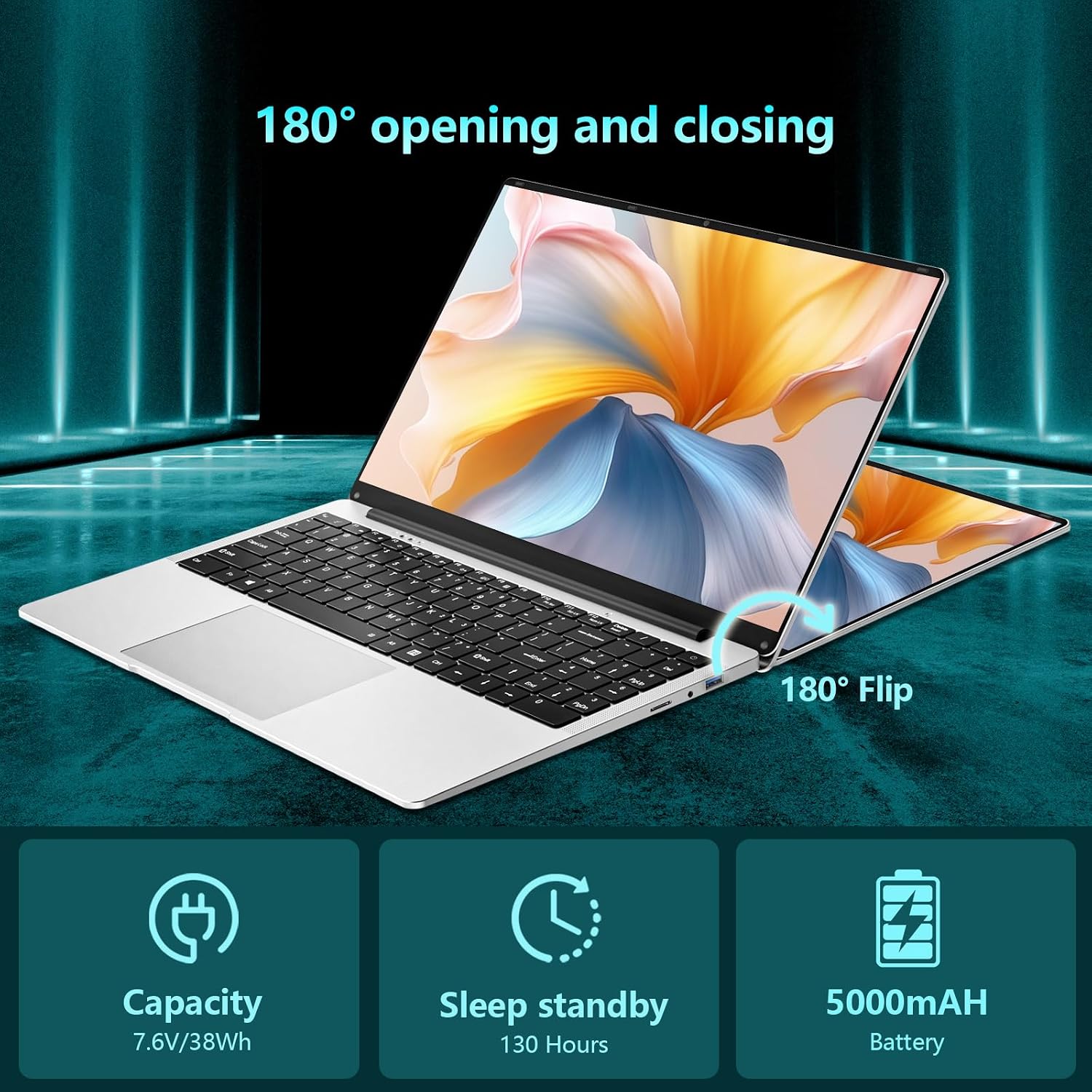 Laptop, 15.6 inch Laptop Celeron N4000 Processor, Laptop Computers with 8GB DDR4 256GB SSD, Lap top for Work/Study, FHD Display, 180° Open, TF Card,WiFi 2.4/5G, BT4.2, Win 11 Pro, Long Battery