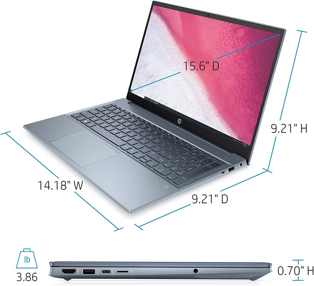 HP 2022 Pavilion 15.6' FHD 1080P IPS Laptop, 8-Core AMD Ryzen 7-5700U(Up to 4.3GHz, Beat i7-1180G7), 32GB RAM, 1TB NVMe SSD, Numpad, HDMI, WiFi, USB-A&C, Fast Charge, Audio by B&O, Win11
