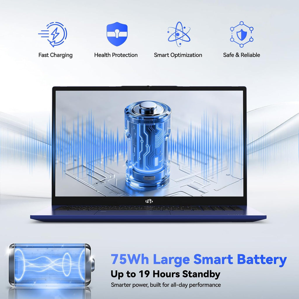 NIMO 17.3-Laptop, AMD Ryzen 7 7735HS (8C/16T) Radeon 680M, 64GB DDR5 RAM 1TB SSD, 100W PD Type-C Fast Charging, Wi-Fi 6E BT 5.2, Fingerprint Unlock, Backlit Keyboard for Business Student Light Gaming
