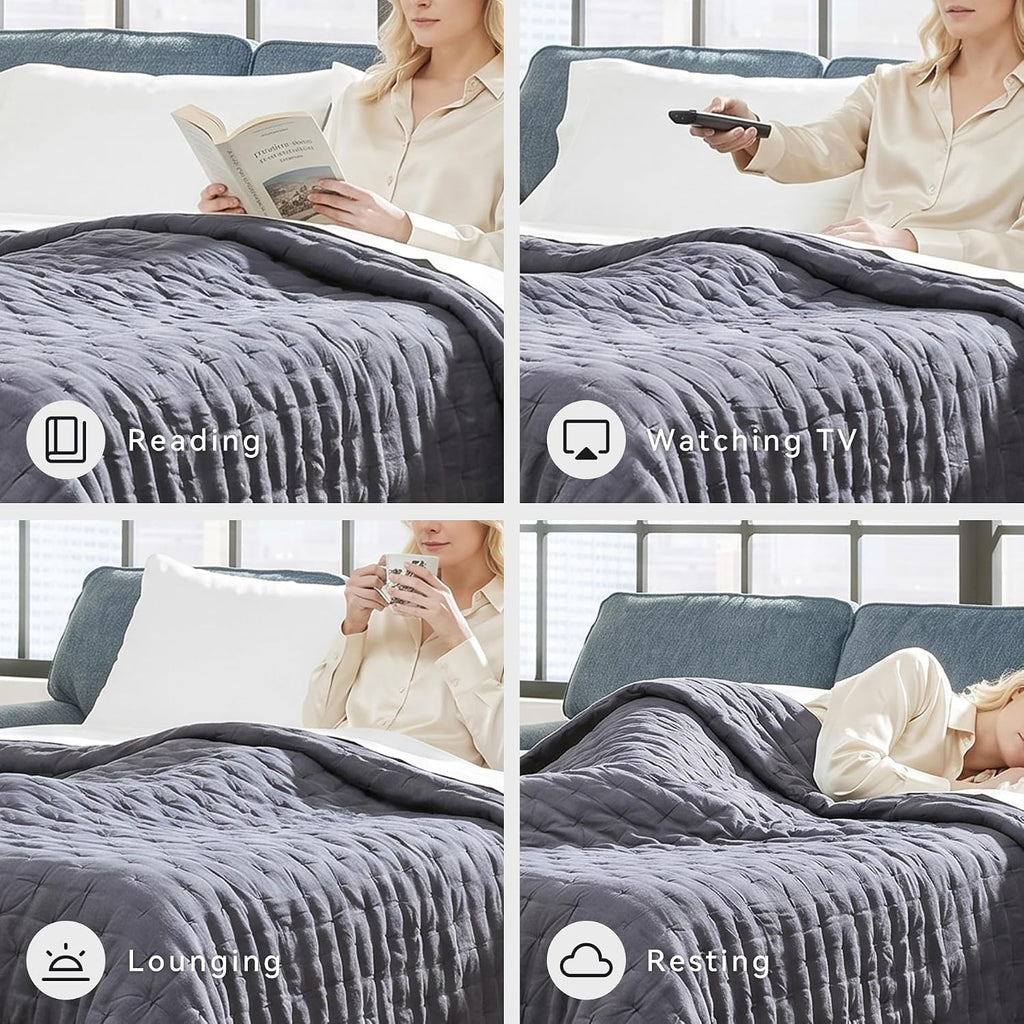 Signature Design by Ashley Cashton Casual 2-in-1 Sofa Sleeper with Folding Gel Memory Foam Mattress, Queen, Blue