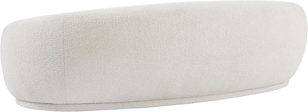 Meridian Furniture 693Cream-S Hyde Collection Modern | Contemporary Boucle Fabric Upholstered Sofa, Cream, 89.5' W x 38' D x 28' H