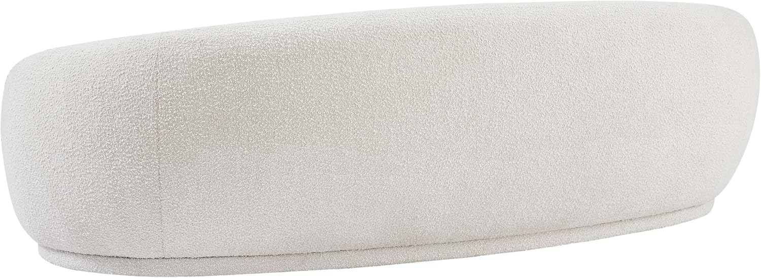 Meridian Furniture 693Cream-S Hyde Collection Modern | Contemporary Boucle Fabric Upholstered Sofa, Cream, 89.5' W x 38' D x 28' H