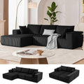 108' Modular Sectional Sofa, Cloud Sectional Couch with Deep Seat, Upholstered Boneless Couches for Living Room Bedroom, Modern Modular L-Shape Sofa Couch with Chaise (Left Facing Chaise, Black)