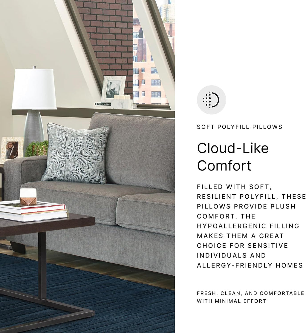 Signature Design by Ashley Altari Modern Sofa with 2 Accent Pillows, Light Gray