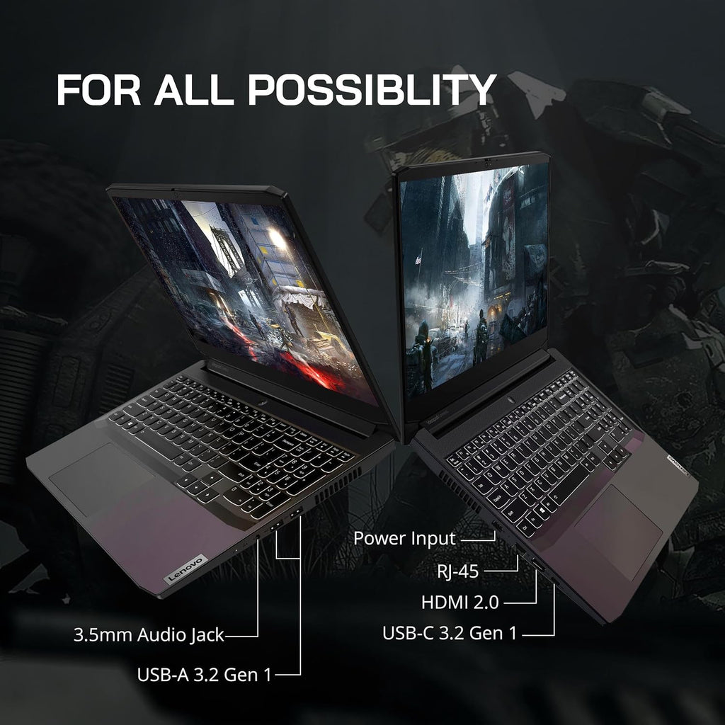 Lenovo IdeaPad Gaming 3 15.6' FHD 120Hz Laptop, AMD Ryzen 5 5600H, NVIDIA GeForce GTX 1650 4GB DDR6, 16GB RAM, 512GB SSD, Backlit Keyboard, Black, Win 11 Pro, 32GB Hotface USB Card (Renewed)