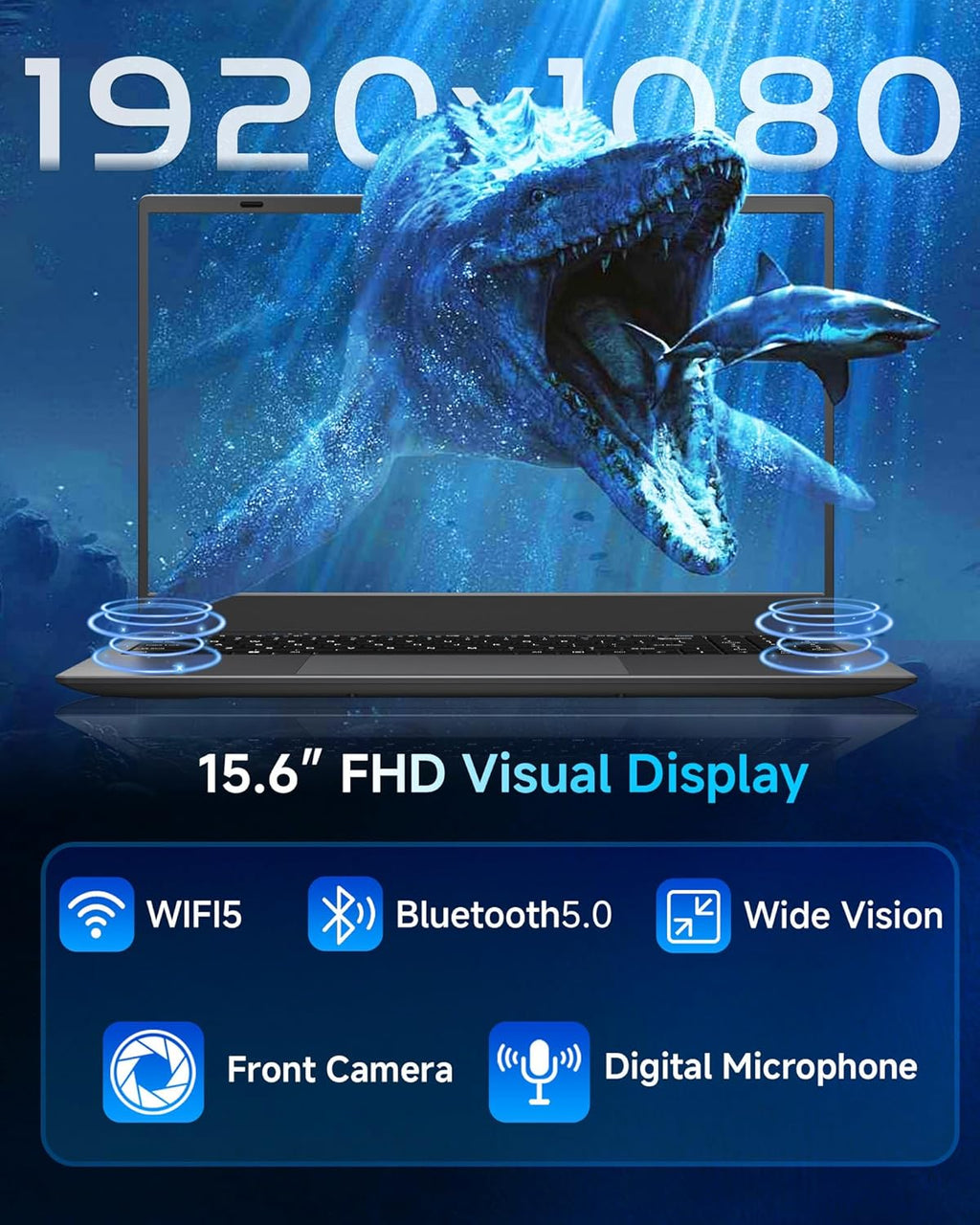 Laptop Computer, 15.6 inch Laptops with 256GB SSD 8GB RAM, Pentium CPU up to 3.4GHz, Long Battery Life, USB 3.2, Type C, TF Card Slot, HDMI, Laptop Good for Business and Student