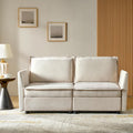 HULALA HOME 67'' Modern Chenille Loveseat Sofa, 2 Seater Couch with Storage, Comfy Deep Seat, Small Loveseat Couches for Living Room Furniture with Pillows, Easy to Install, Beige