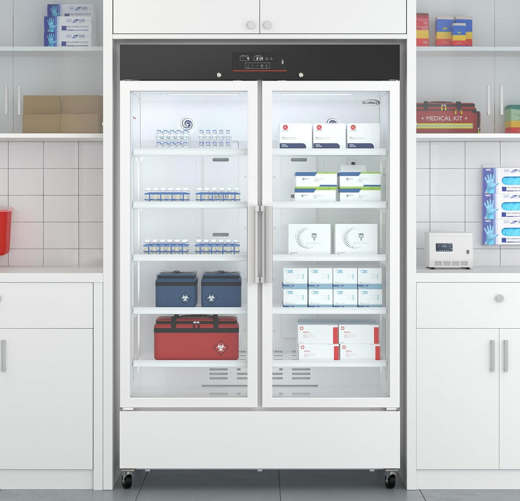 KoolMore 35 cu. ft. Medical Vaccine Refrigerator for Pharmacy and Laboratory with Multi-Level Emergency Alarms, UL-Listed in White (KM-PHR-35C)