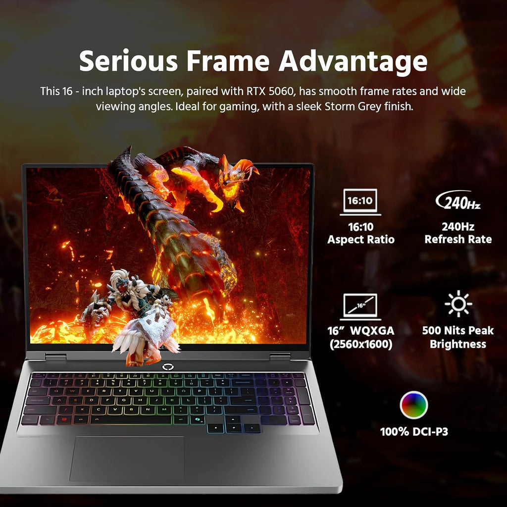 Lenovo Legion 5i 16' WQXGA 240Hz AI-Powered Gaming Laptop, Intel 24-Core Ultra 9 275HX, NVIDIA GeForce RTX 5060 GDDR7, 32GB DDR5, 2TB PCle SSD, RGB Backlit Keyboard, Win 11 Pro, Gray, 1TB Docking