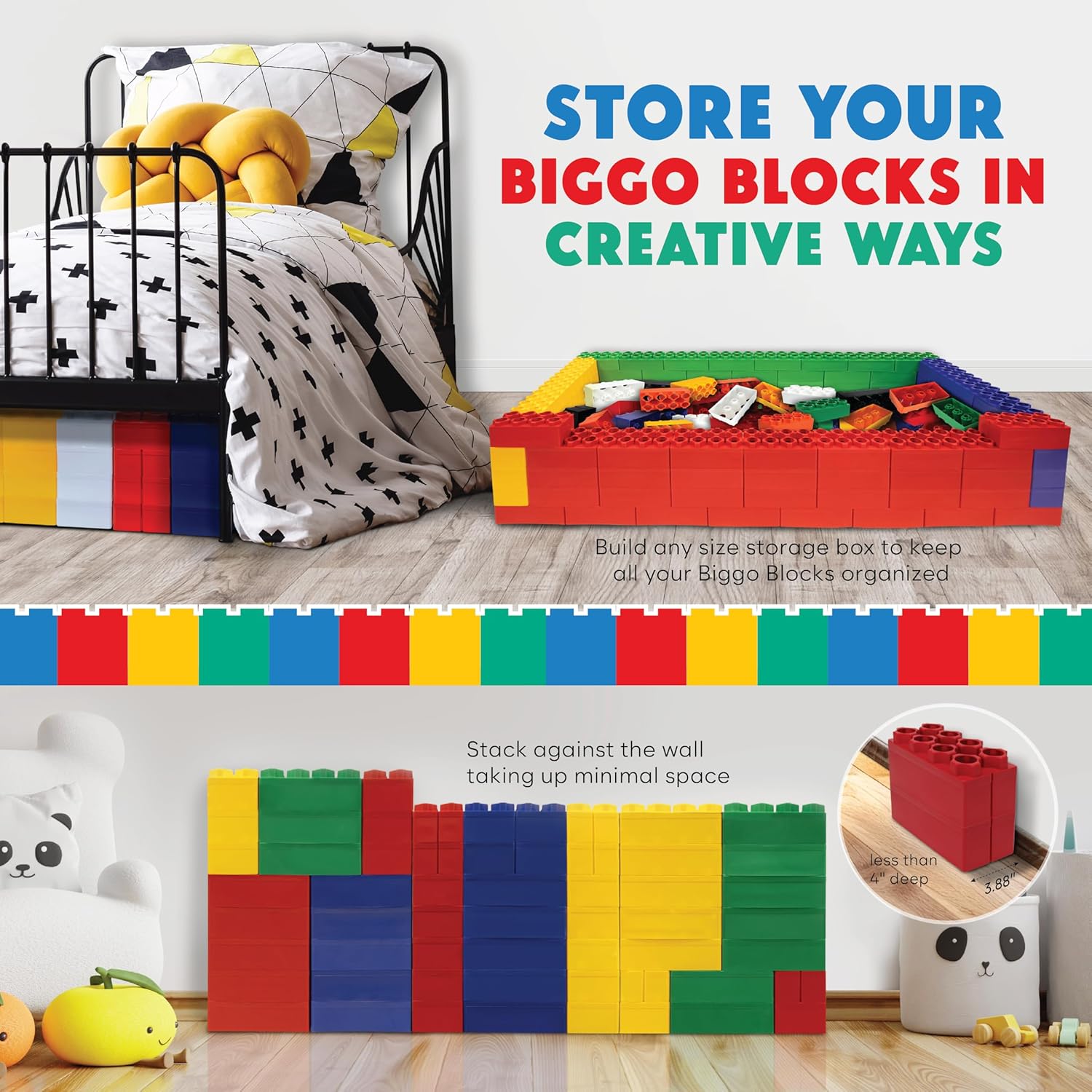 Big Blocks for Kids Ages 4-8 — Indoor & Outdoor Blocks for Kids Games — Large Building Blocks (192 pc) Jumbo Set