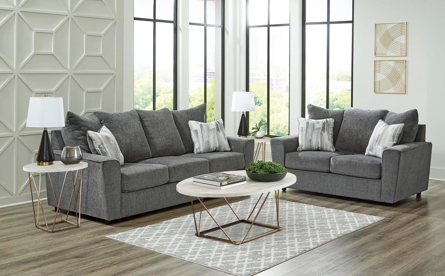 Signature Design by Ashley Stairatt Casual Sofa with Flared Arms, Gray