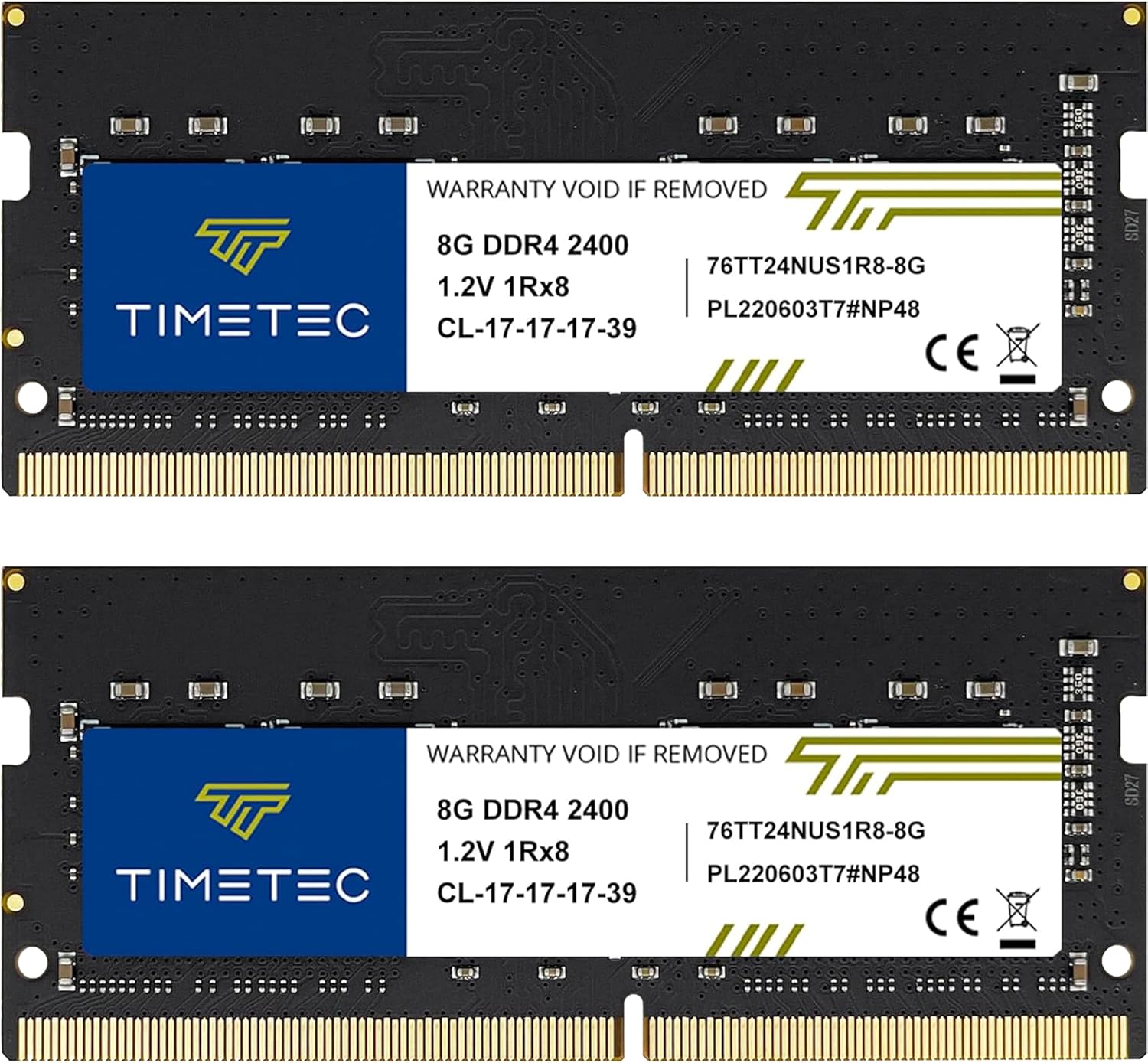 Timetec 16GB KIT (2x8GB) DDR4 2400MHz (PC4-2400T) PC4-19200 SODIMM Laptop RAM – 260-Pin 1.2V CL17 Non-ECC Unbuffered Memory Module for Laptop, Notebook, Mini PC, All-in-One