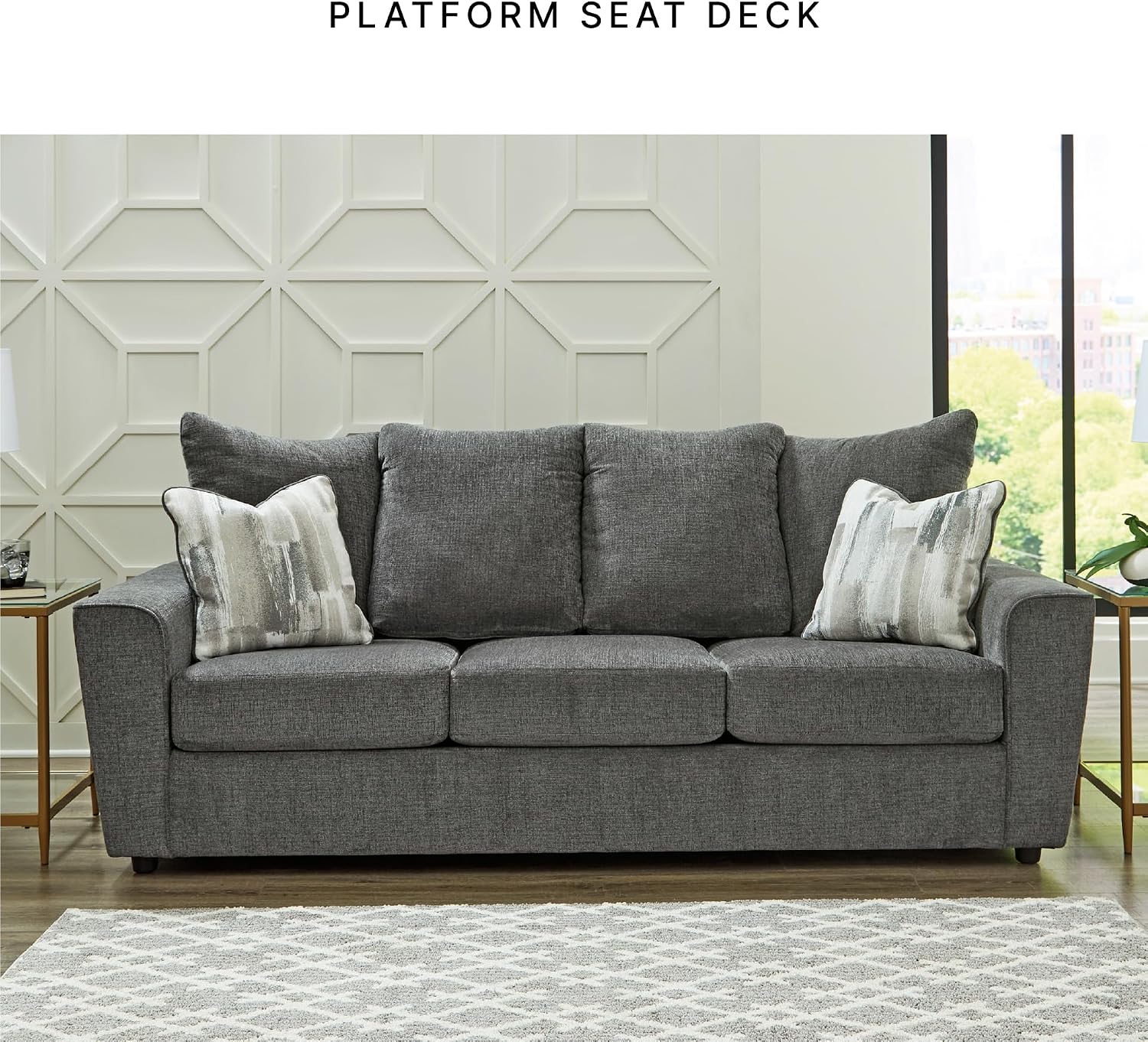 Signature Design by Ashley Stairatt Casual Sofa with Flared Arms, Gray