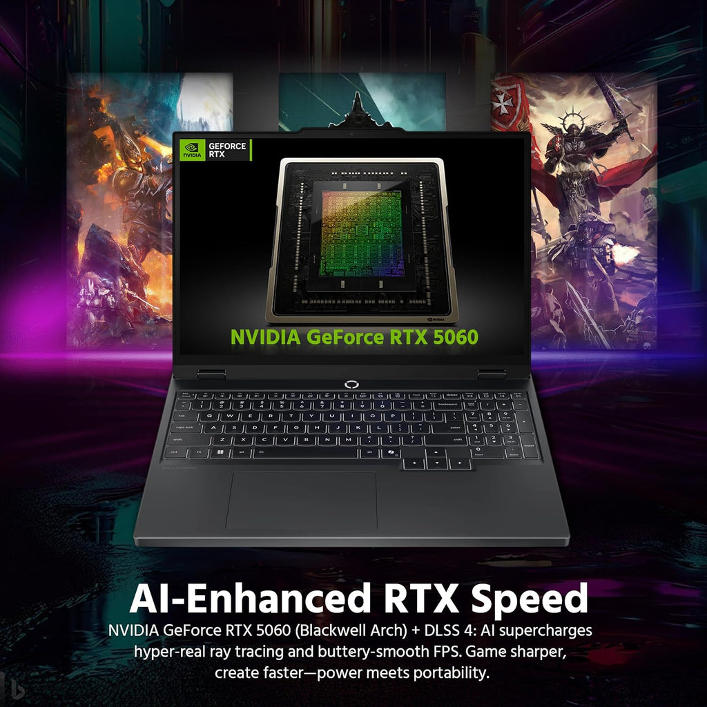 Lenovo Legion 5 15.1' WQXGA 165Hz OLED AI-Powered Gaming Laptop, AMD Ryzen 7 260, GeForce RTX 5060 GDDR7, 16GB DDR5, 512GB SSD, Backlit Keyboard, Wi-Fi, Win 11 Pro, Black, 1TB Docking Station Set