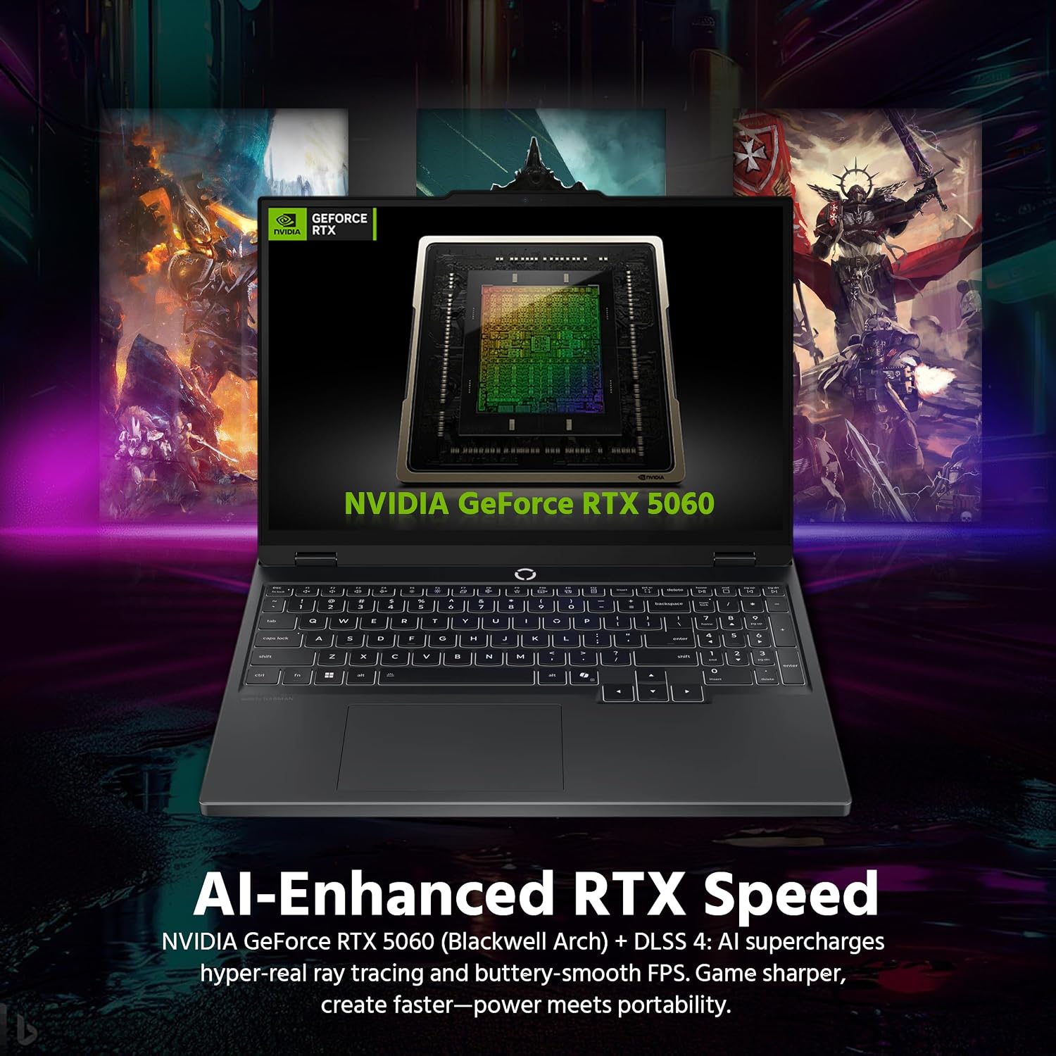 Lenovo Legion 5 15.1' WQXGA 165Hz OLED AI-Powered Gaming Laptop, AMD Ryzen 7 260, GeForce RTX 5060 GDDR7, 16GB DDR5, 512GB SSD, Backlit Keyboard, Wi-Fi, Win 11 Pro, Black, 1TB Docking Station Set