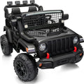 Outfunny 2 Seater Ride on Car Toy, 12V Electric Car for Kids 4-8 with Remote Control, Capacity 110 lb, LED Light - Black