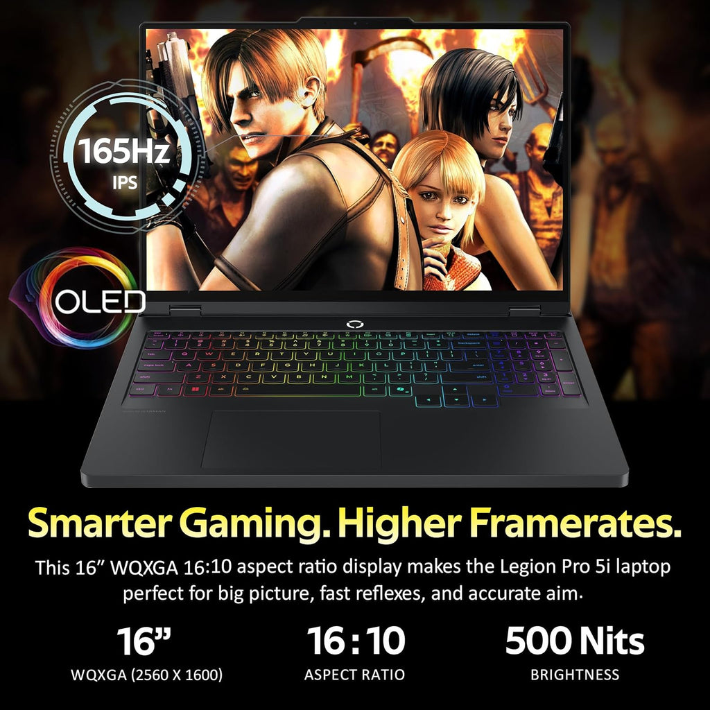 Lenovo Legion Pro 5i 16' WQXGA OLED 165Hz Gaming Laptop, Intel Ultra 7 255HX, GeForce RTX 5060, 64GB DDR5, 2TB SSD, 24-Zone RGB Backlit Keyboard, WiFi 7, Win 11 Pro, Black, 1TB Docking Station Set