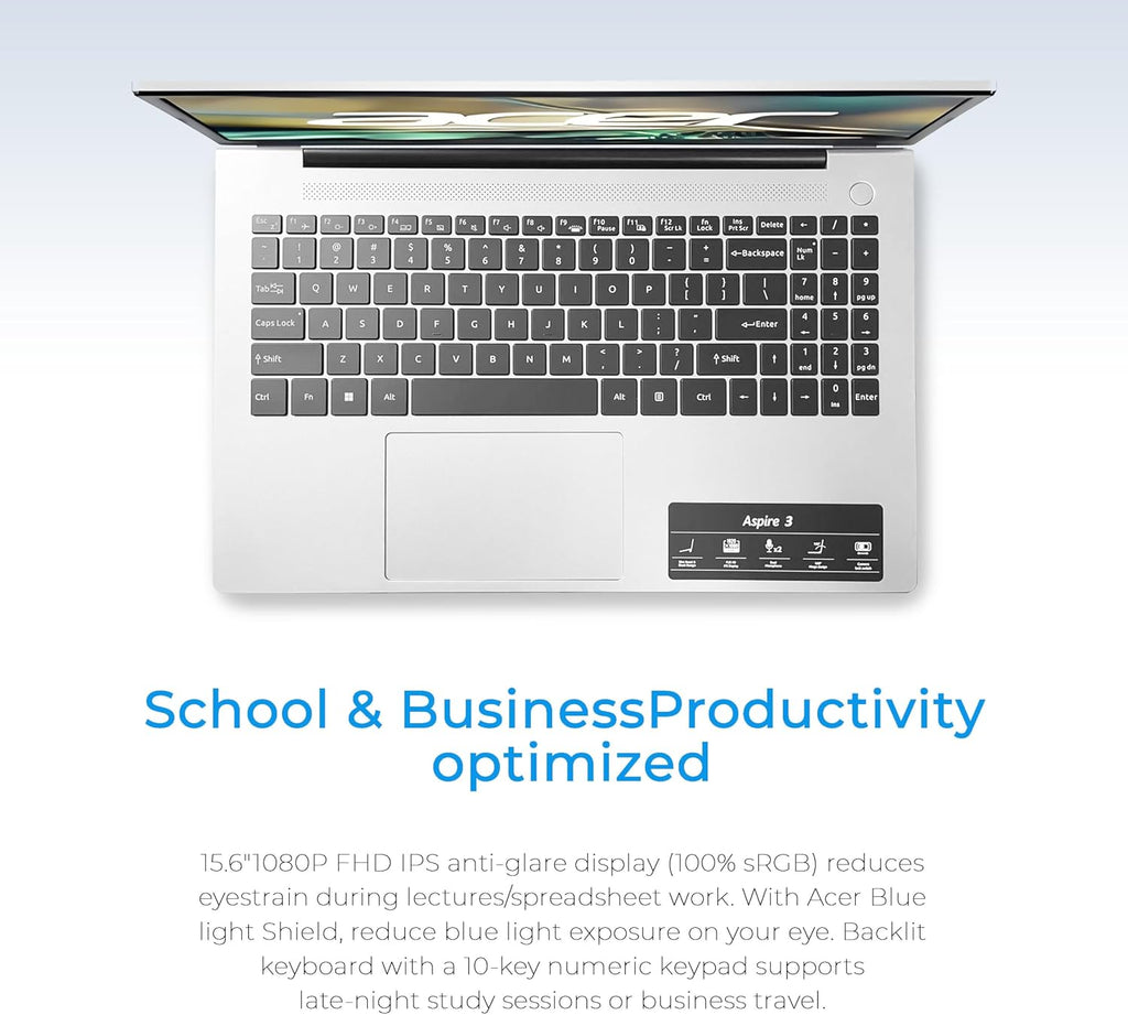 acer Aspire 3 Laptop | AMD Ryzen 7 7730U CPU(Beat Intel i7-1365U) | 15.6' FHD Display | Backlit Keyboard | 32GB RAM | 1TB SSD | Win 11 Pro | School, Business & Productivity